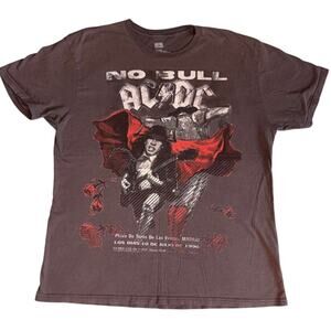 AC/DC Rockwear No Bull Madrid Tour Poster T-Shirt Brown Short Sleeve Size XL